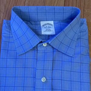 Brooks Brothers Blue Plaid Dress Shirt